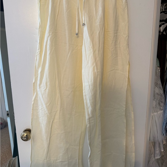 Fancyinn Yellow Ruffle Linen Top & Bottom Set - Picture 3 of 4